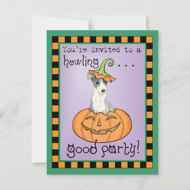 Halloween Italian Greyhound Card (Front)
