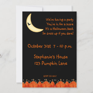 Halloween Jack-O-Lantern Border Invitation
