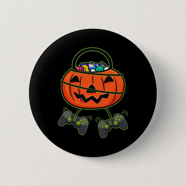 Halloween Jack O Lantern Candy Basket Controllers  6 Cm Round Badge (Front)