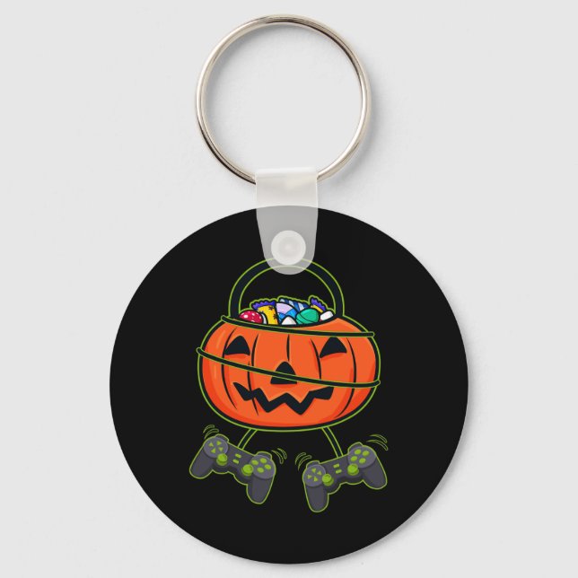 Halloween Jack O Lantern Candy Basket Controllers  Key Ring (Front)