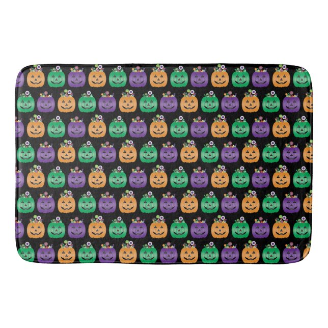 Halloween Jack O Lantern Candy Pail Bath Mat (Front)