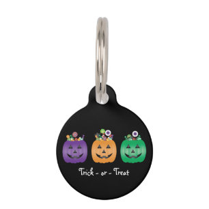 Halloween Jack O Lantern Candy Pail Pet Tag