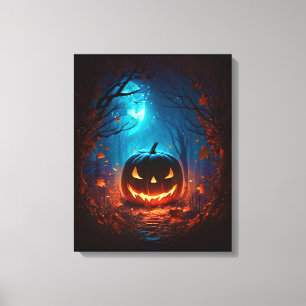 Halloween jack o lantern canvas print