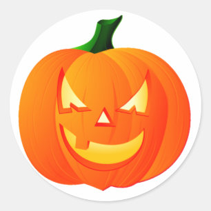 HALLOWEEN JACK-O-LANTERN ~~ CLASSIC ROUND STICKER