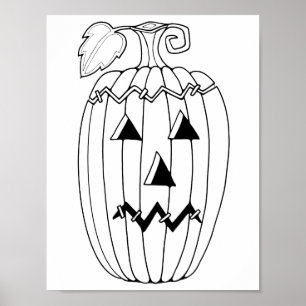 Halloween Jack O’Lantern Colouring Page Art Poster