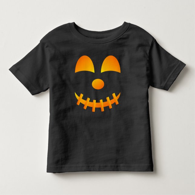Halloween Jack-o'-lantern Cute Face Toddler T-Shirt (Front)