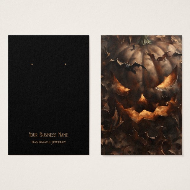 Halloween Jack-O-Lantern Earring Display Card (Front & Back)