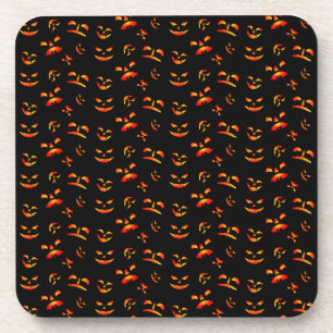 Halloween Jack-O-Lantern Faces Coaster