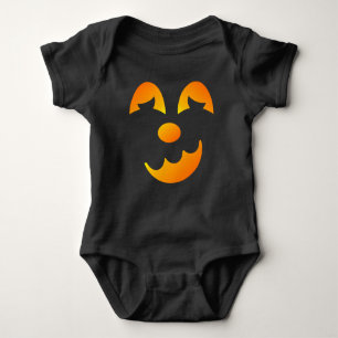 Halloween Jack-o'-lantern Funny Face Baby Bodysuit