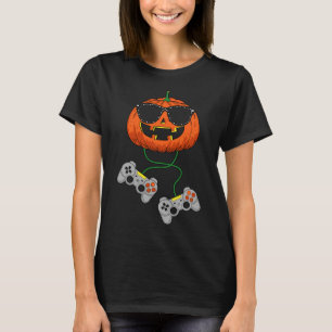Halloween Jack O Lantern Gamer Boys Kids Men Fun H T-Shirt