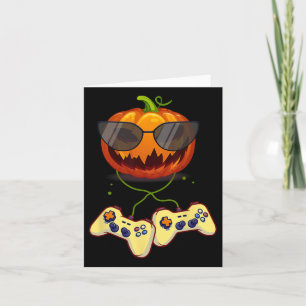 Halloween Jack O Lantern Gamer Boys Kids Men Funny Card
