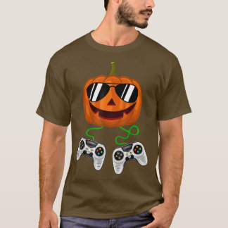 Halloween Jack O Lantern Gamer Boys Kids Men Funny T-Shirt