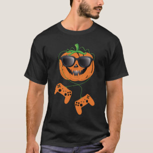 Halloween Jack O Lantern Gamer Boys Kids Men Funny T-Shirt
