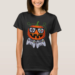 Halloween Jack O Lantern Gamer Boys Kids Men  Hall T-Shirt