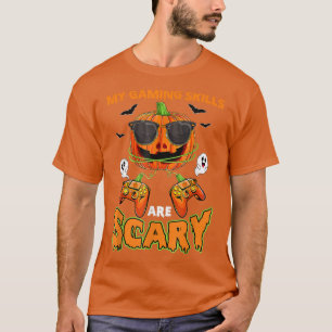 Halloween Jack O Lantern Gamer Funny Gaming Skills T-Shirt