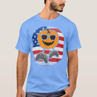 Halloween Jack O Lantern Gamer Sunglasses American T-Shirt