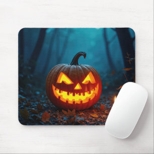 Halloween Jack-o-lantern In Woods Mouse Pad