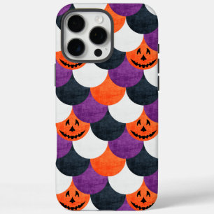 Halloween Jack-o’-Lantern Mermaid Scales Pattern iPhone 16 Pro Max Case