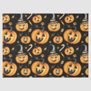 Halloween Jack-o-Lantern Pumpkin Black and Orange Tissue Paper