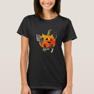 Halloween Jack O Lantern Pumpkin Cat For Men T-Shirt