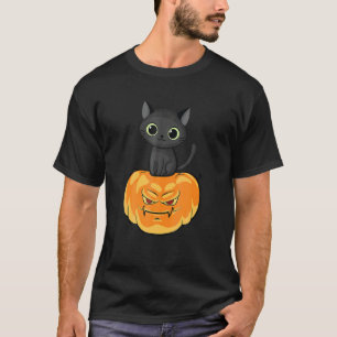 Halloween Jack O Lantern Pumpkin Cat Full Moon T-Shirt