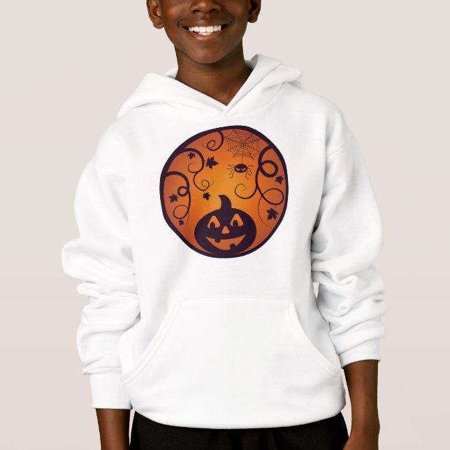 Halloween Jack o lantern pumpkin face and spider (Front)