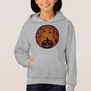 Halloween Jack o lantern pumpkin face and spider