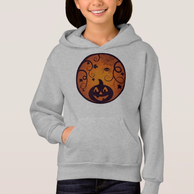 Halloween Jack o lantern pumpkin face and spider (Front)