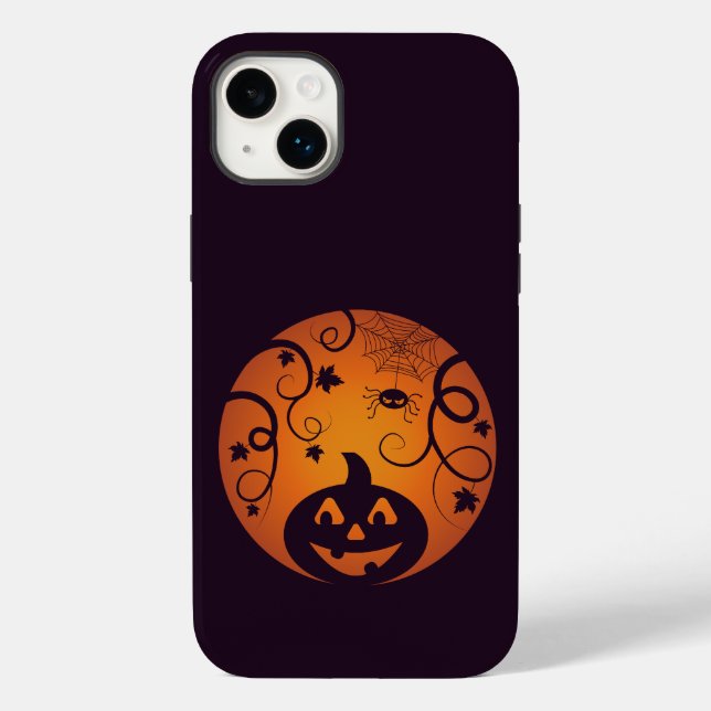 Halloween Jack o lantern pumpkin face and spider Case-Mate iPhone Case (Back)