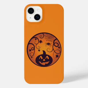 Halloween Jack o lantern pumpkin face and spider iPhone 14 Plus Case