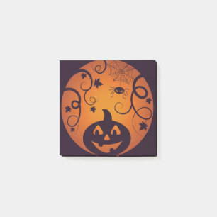 Halloween Jack o lantern pumpkin face and spider Post-it Notes