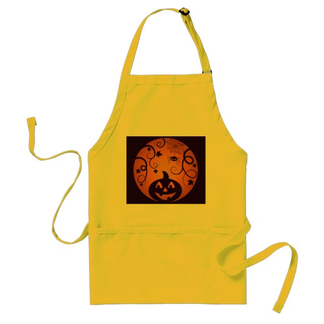 Halloween Jack o lantern pumpkin face and spider Standard Apron (Front)