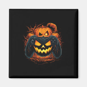 Halloween  Jack O Lantern Pumpkin Face Gamer Gamin Magnet