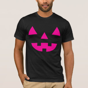Halloween Jack O Lantern Pumpkin Face Pink T-Shirt