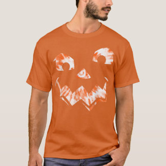Halloween Jack O Lantern Pumpkin Face Tie Dye Mens T-Shirt
