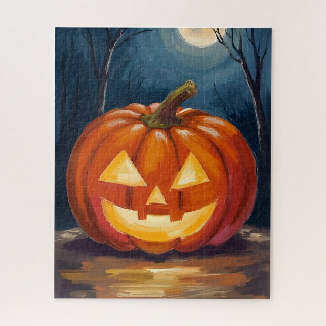 Halloween Jack-O-Lantern Pumpkin Jigsaw Puzzle (Vertical)