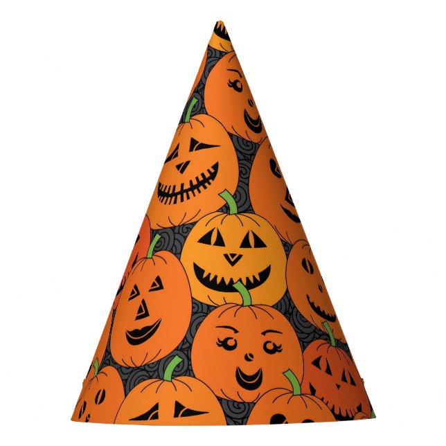 Halloween Jack-o'-lantern Pumpkins Party Hat (Front)