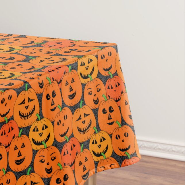 Halloween Jack-o'-lantern Pumpkins Tablecloth (In Situ)