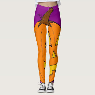 Halloween Jack o' Lantern Purple Leggings