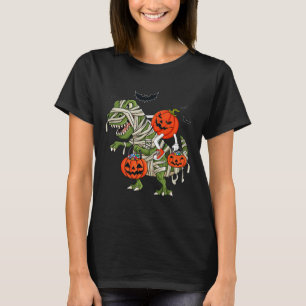 Halloween Jack O Lantern Riding T Rex Boys Girls K T-Shirt