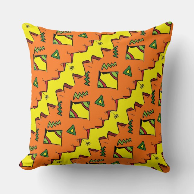 Halloween Jack-O-Lantern & Spider Pillow Cotton (Front)