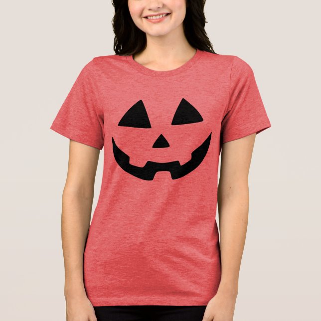 Halloween Jack-O-Lantern  Tri-Blend Shirt (Front)