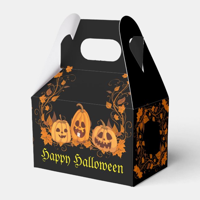 Halloween Jack-O-Lantern Trio Favour Box (Front Side)