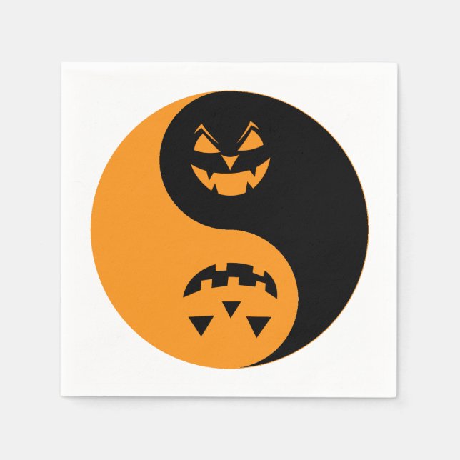 Halloween Jack o-lantern Yin Yang Napkin (Front)