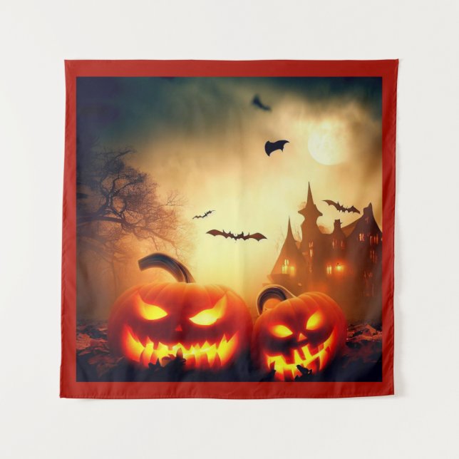 Halloween - Jack-O-Lanterns 8 Tapestry (Front)