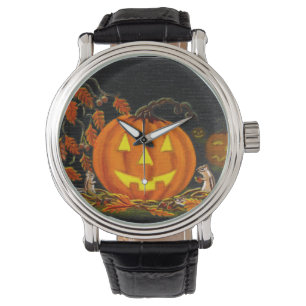 Halloween,Jack-O-Lanterns,chipmunks,autumn,leaves Watch
