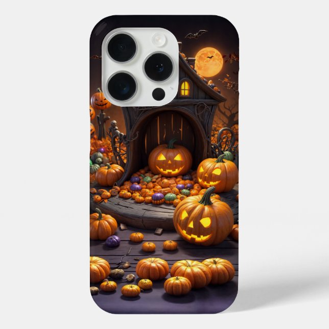Halloween Jack o Lanterns Icons iPhone 15 Cases (Back)