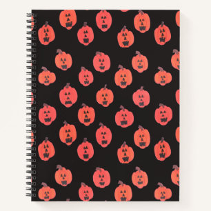 Halloween Jack-o-Lanterns on Black Notebook