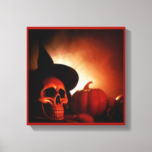 Halloween - Jack-O-Lanterns Stretched Canvas Print