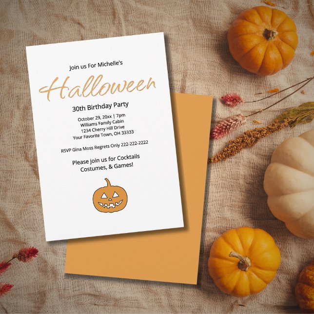 Halloween Jack O'Lantern 30th Birthday Party  Invitation (Creator Uploaded)